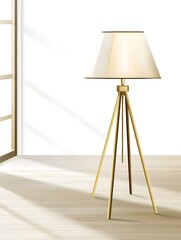 Modern Tripod Lamp with Cream Lampshade: Elevate Your Interior Design with Contemporary Lighting and Minimalist Decor