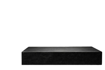 Dark, textured, rectangular platform against a black background