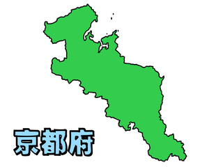 少しゆるい京都府地図 書き文字 近畿 西日本 / A loosely drawn map of Kyoto prefecture	