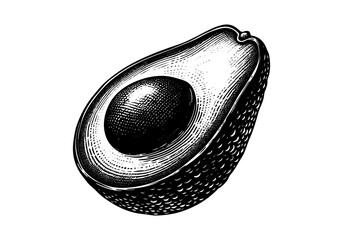 Avocado hand drawn sketch vector illustration