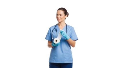 Healthcare professional carefully applying medical bandage to an injury demonstrating excellent patient care and commitment to well-being