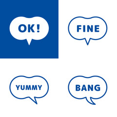 ワンポイントに使える、シンプルな円形の吹き出しセット