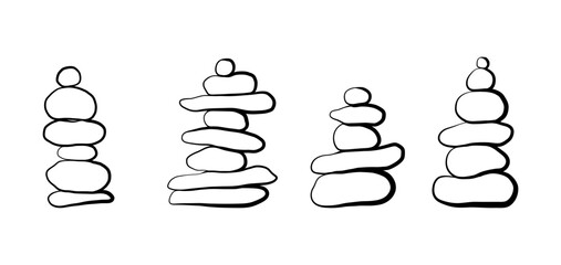 Balanced stone cairns