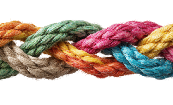 Close-up of colorful braided ropes (1)