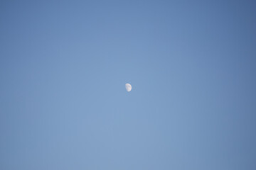  Moon viewed during a summers  day, in the northern hemisphere! 