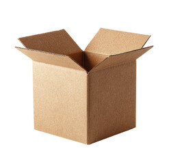 Open cardboard box, light brown, square, empty (2)