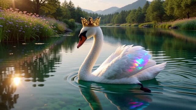 Schwan mit Krone