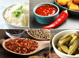 Food products with sour or tangy taste, collage