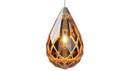 Elegant crystal teardrop pendant light with warm Edison bulb illumination, adding sophisticated ambiance