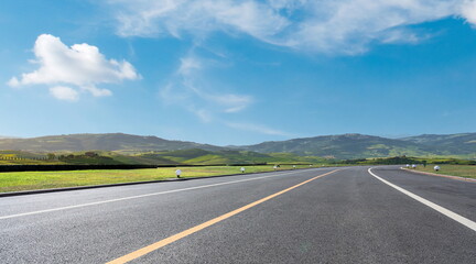 outdoor mountain landscape road highway blue sky nature travel
