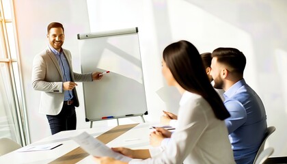 Business Meeting with Whiteboard and Team Collaboration