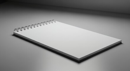 Blank Spiral Notebook Mockup Clean, White Pages, Perfect for Branding and Design Presentations