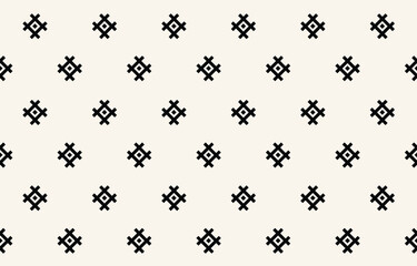 Ethnic tribal  black and white background. Seamless tribal pattern, folk embroidery, tradition geometric  ornament. Traditional design for fabric, textile, print, rug, paper, carpet