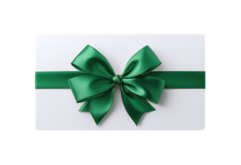 Gift card with emerald green satin ribbon bow