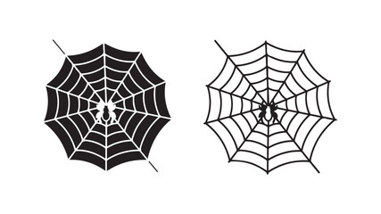Halloween spiderwebs with spiders and transparent background