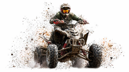 Exciting ATV Rider Kicking Up Dirt A High-Speed Motorsports Adventure