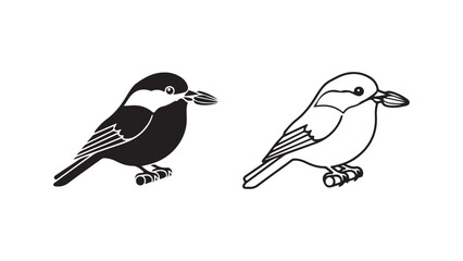 Bird outline and silhouette with transparent background