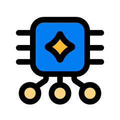 gpu chip fill color icon