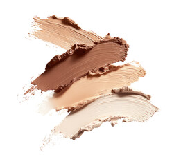 Swirling strokes of various shades of makeup foundation