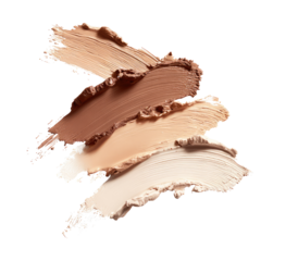 Swirling strokes of various shades of makeup foundation