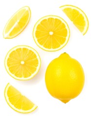 Fresh lemon slices and whole lemon (1)