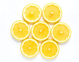 Fresh lemon slices arranged in a pattern