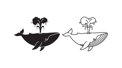 Whales with plant life on their backs