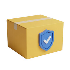 Secure package isolated on transparent background
