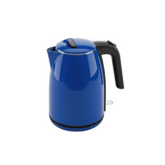 Blue kettle isolated on transparent background