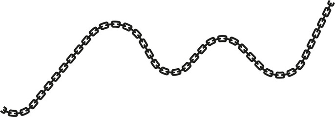 A chain line with jagged edges, creating a rough and edgy visual effect.