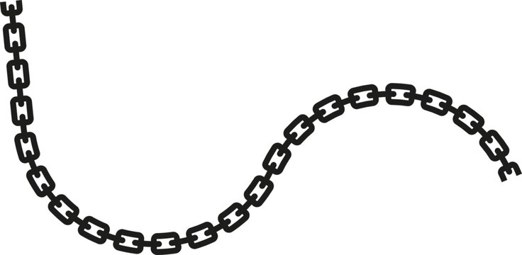 Chain links forming an irregular path with abrupt directional changes at varying angles.