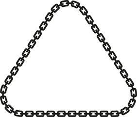 Chain-linked outline forming a triangle shape with smooth, curved corners.