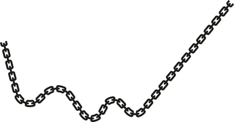 Chain-linked wavy line with varying thickness and inconsistent flow.