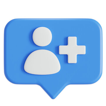 Add new friend 3D Illustration