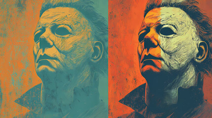 Michael Myers Art A Pop Art Portrait of the Iconic Horror Figure