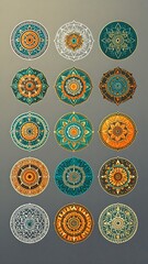 Collection of intricate circular patterns