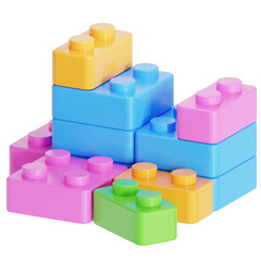 Naklejka premium Brick toy 3D Illustration