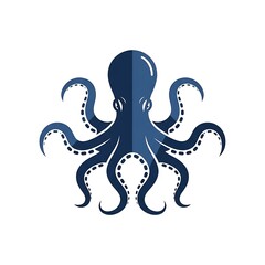 Naklejka premium Stylized Blue Octopus Illustration