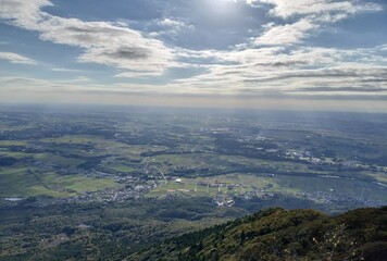 Naklejka premium Autumn Panoramic View from the Summit of Mt. Tsukuba_6 筑波山山頂から見下ろす秋の絶景パノラマ_6