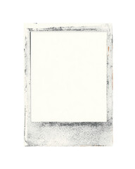 Empty vintage instant photo frame, distressed and aged