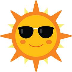 sun wearing sunglasses vector illustration