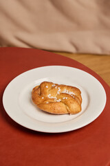 Delicious Freshly Baked Pastry Served on an Elegant Plate Just for You to Enjoy Today