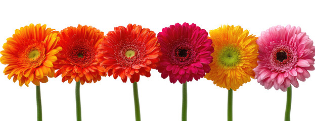Vibrant gerbera daisies in a spectrum of colors