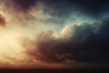 Obraz premium Dramatic Sunset Cloudscape with Stars and Colorful Atmosphere
