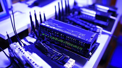 Network Equipment with Antennas and LED Indicators