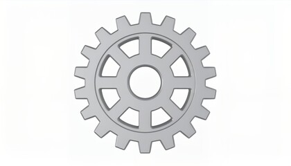 Close-up view of a single, gray gear, likely part of a mechanical system.