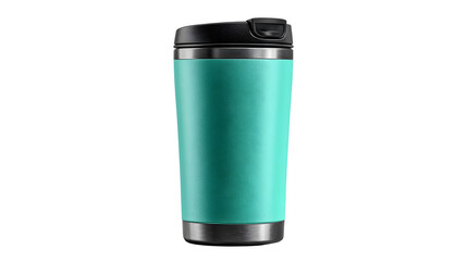 Teal Travel Mug isolated on transparent background
