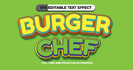 Burger Chef Editable Text Effect