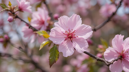 Beautiful pink flower of Sakura,Thailand