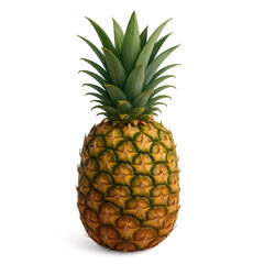 Fototapeta premium Large, ripe pineapple sits on a white background. 3d isolated illustration on transparent background